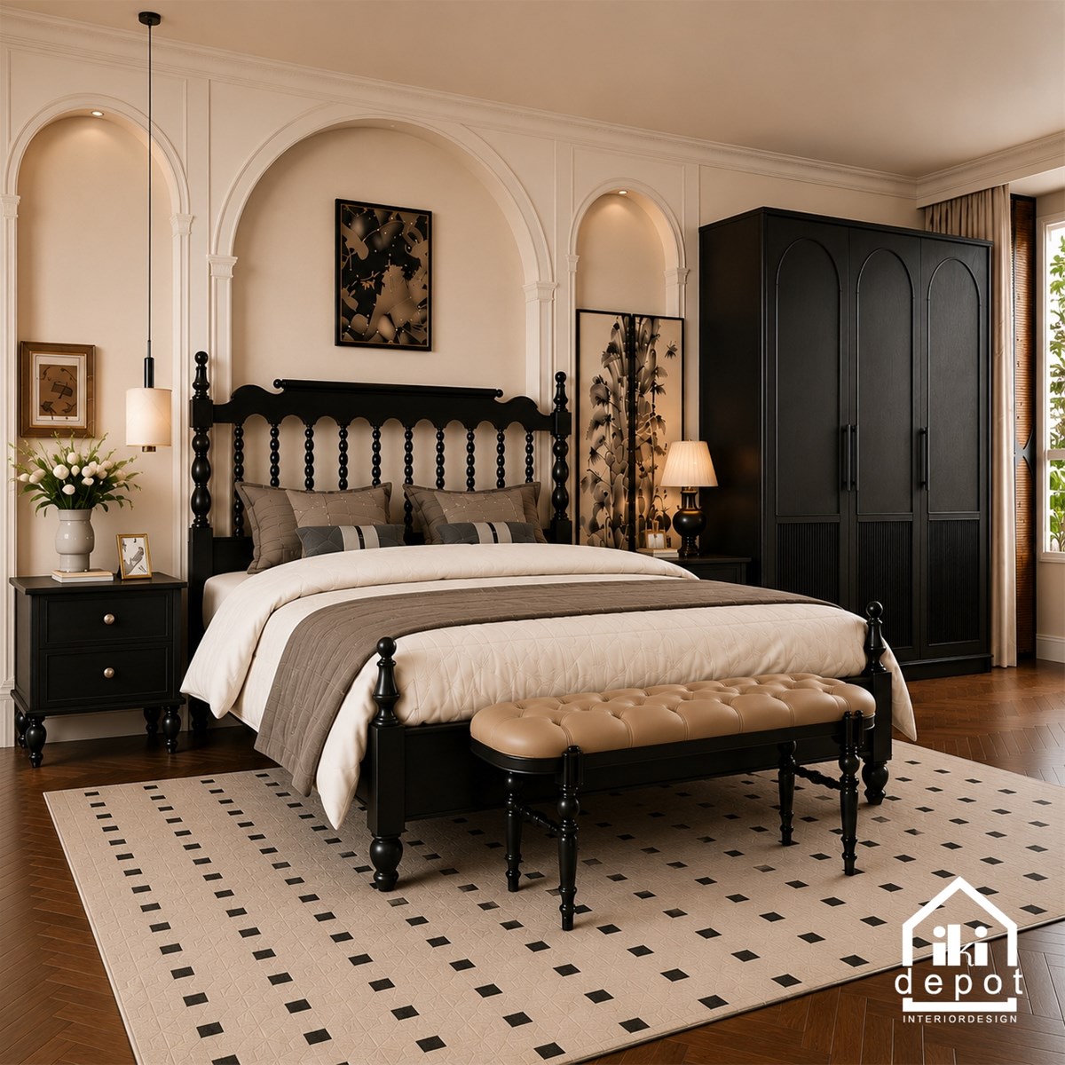 Giường Indochine Huyền Mộc