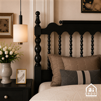 giường Indochine, giường Indochine Huyền Mộc, giường phong cách Đông Dương, giường ngủ Indochine, giường gỗ cao cấp